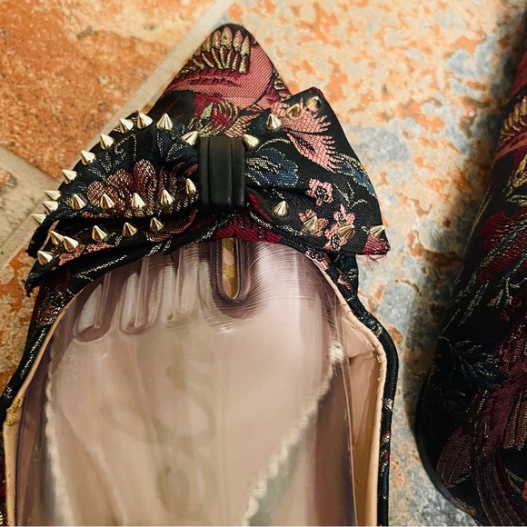 🐦‍🔥RARE!  Sam Edelman Satin Embroidered Decorative Spikes, Birds/Floral Flats. - Picture 11 of 15
